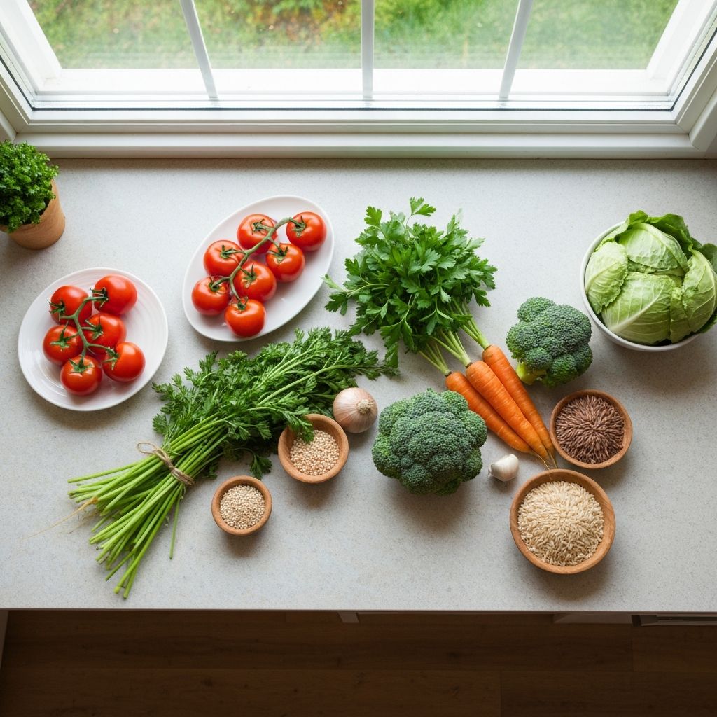 Fresh vegetables and healthy ingredients