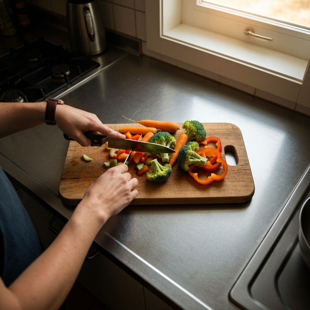 Meal preparation with healthy ingredients